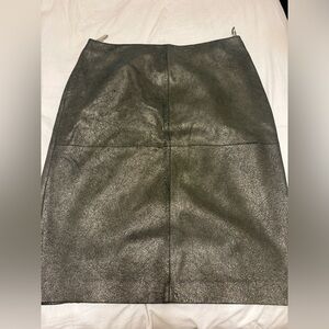 Via Spiegel distress leather skirt
